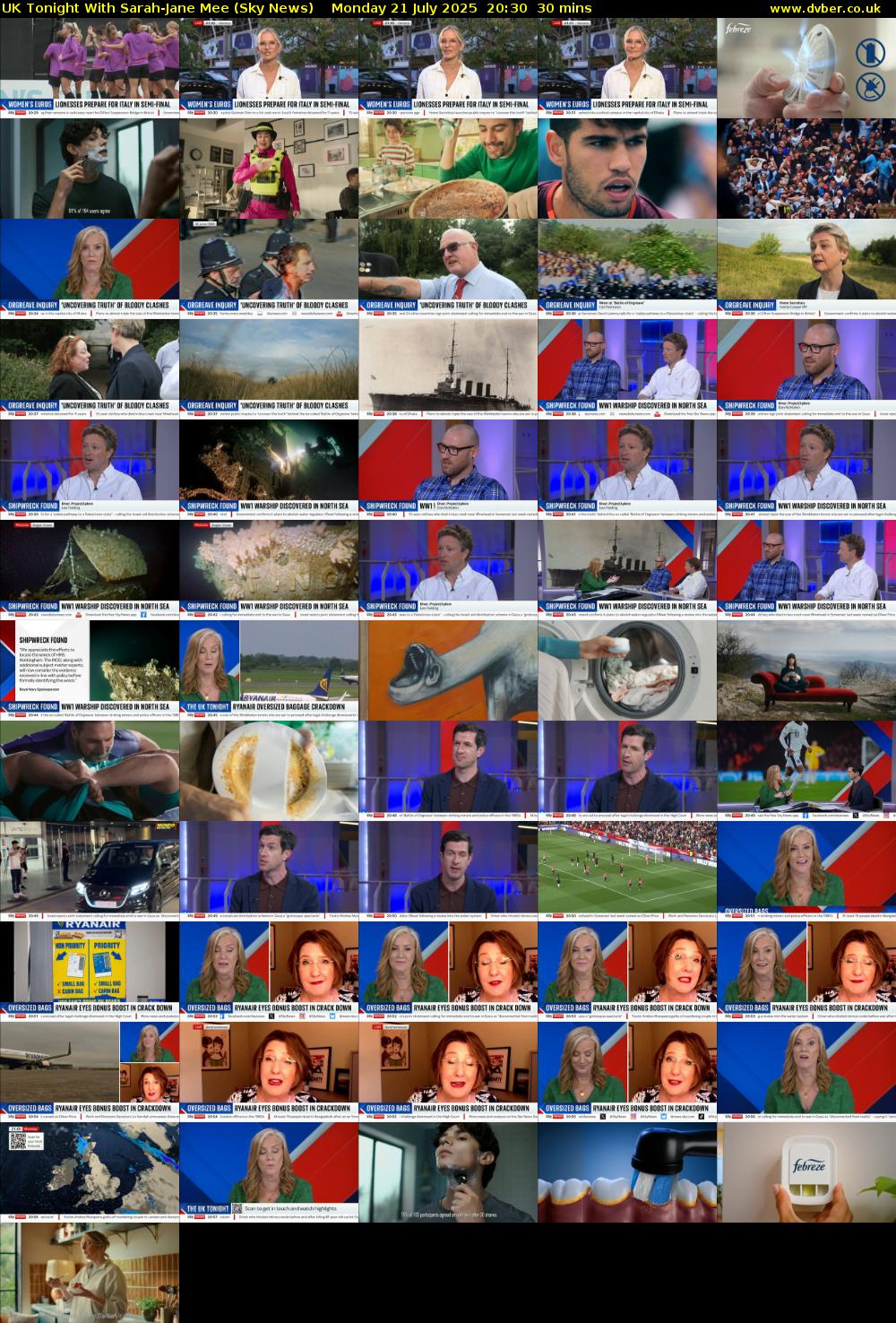 UK Tonight With Sarah-Jane Mee (Sky News) Monday 21 July 2025 20:30 - 21:00