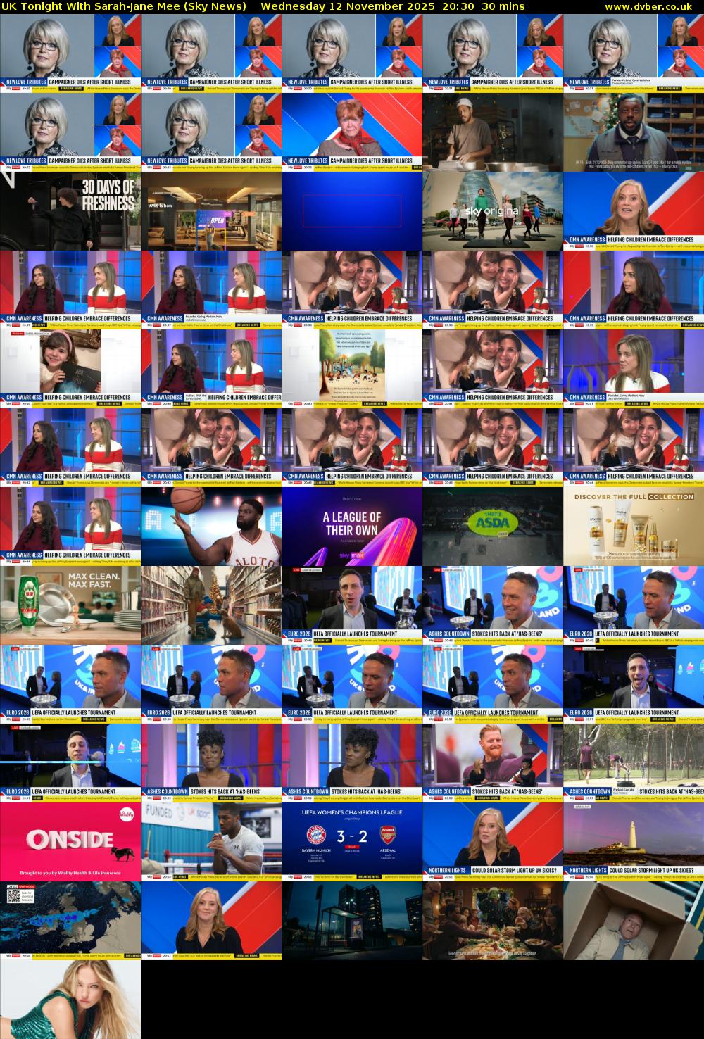 UK Tonight With Sarah-Jane Mee (Sky News) Wednesday 12 November 2025 20:30 - 21:00