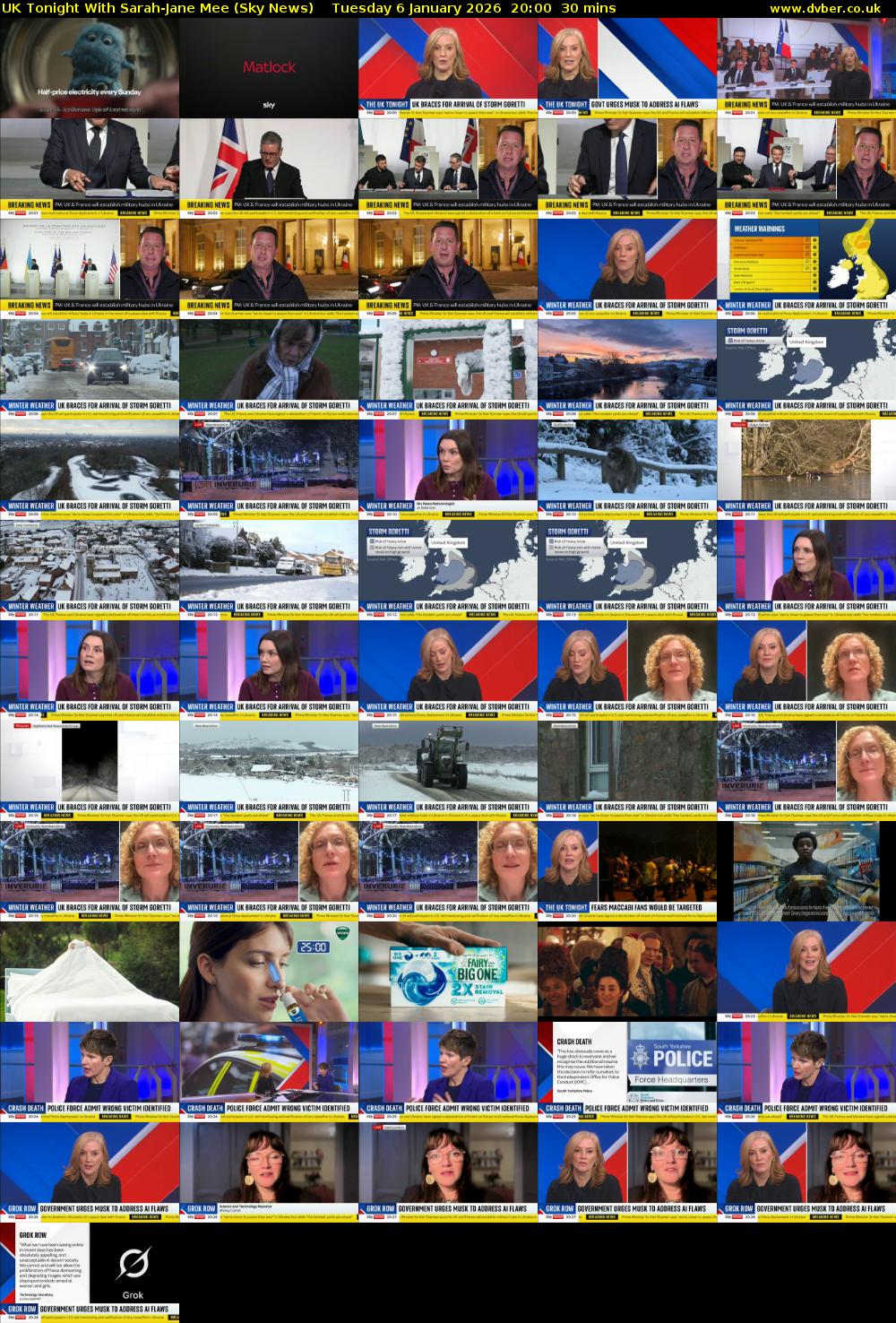 UK Tonight With Sarah-Jane Mee (Sky News) Tuesday 6 January 2026 20:00 - 20:30