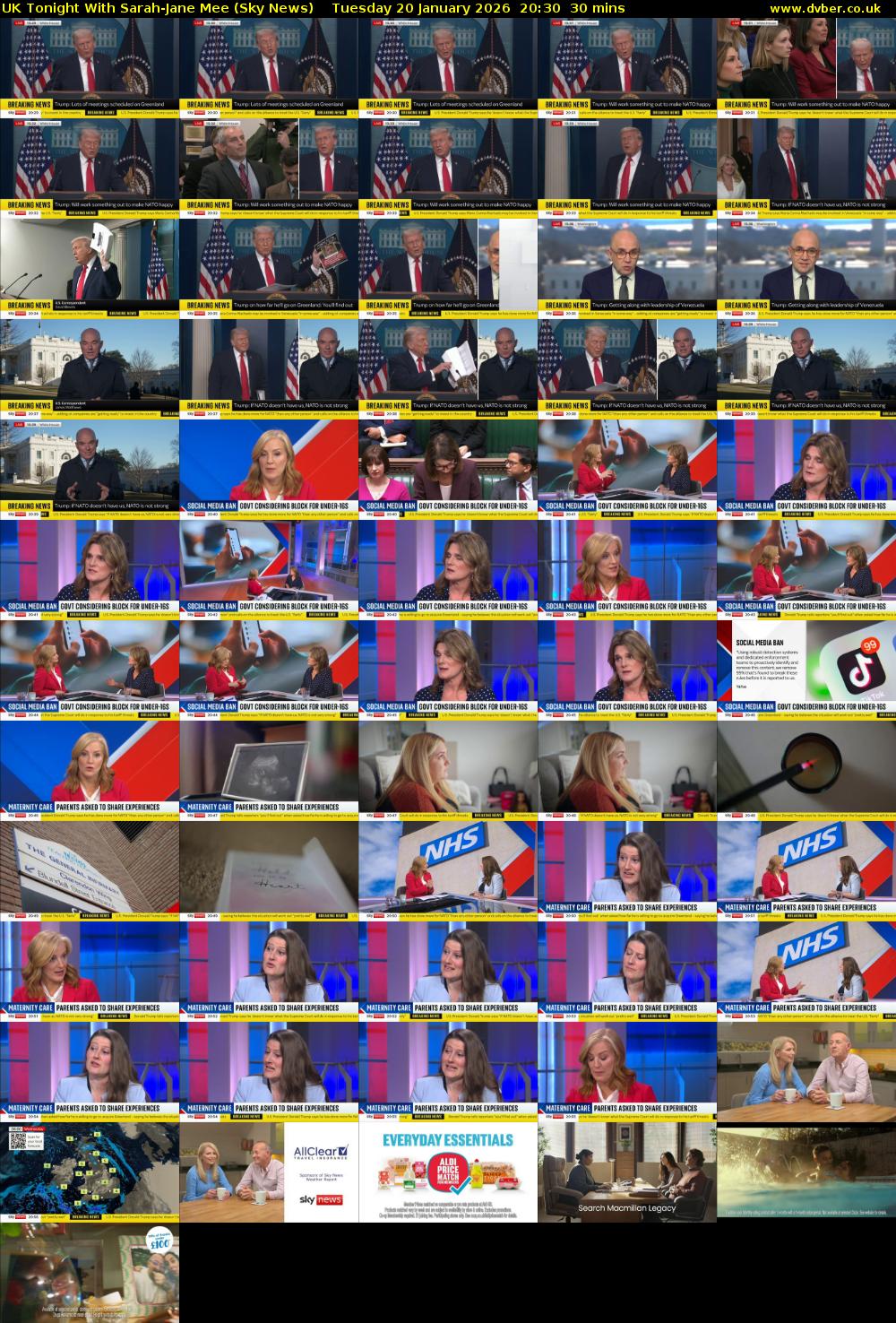 UK Tonight With Sarah-Jane Mee (Sky News) Tuesday 20 January 2026 20:30 - 21:00