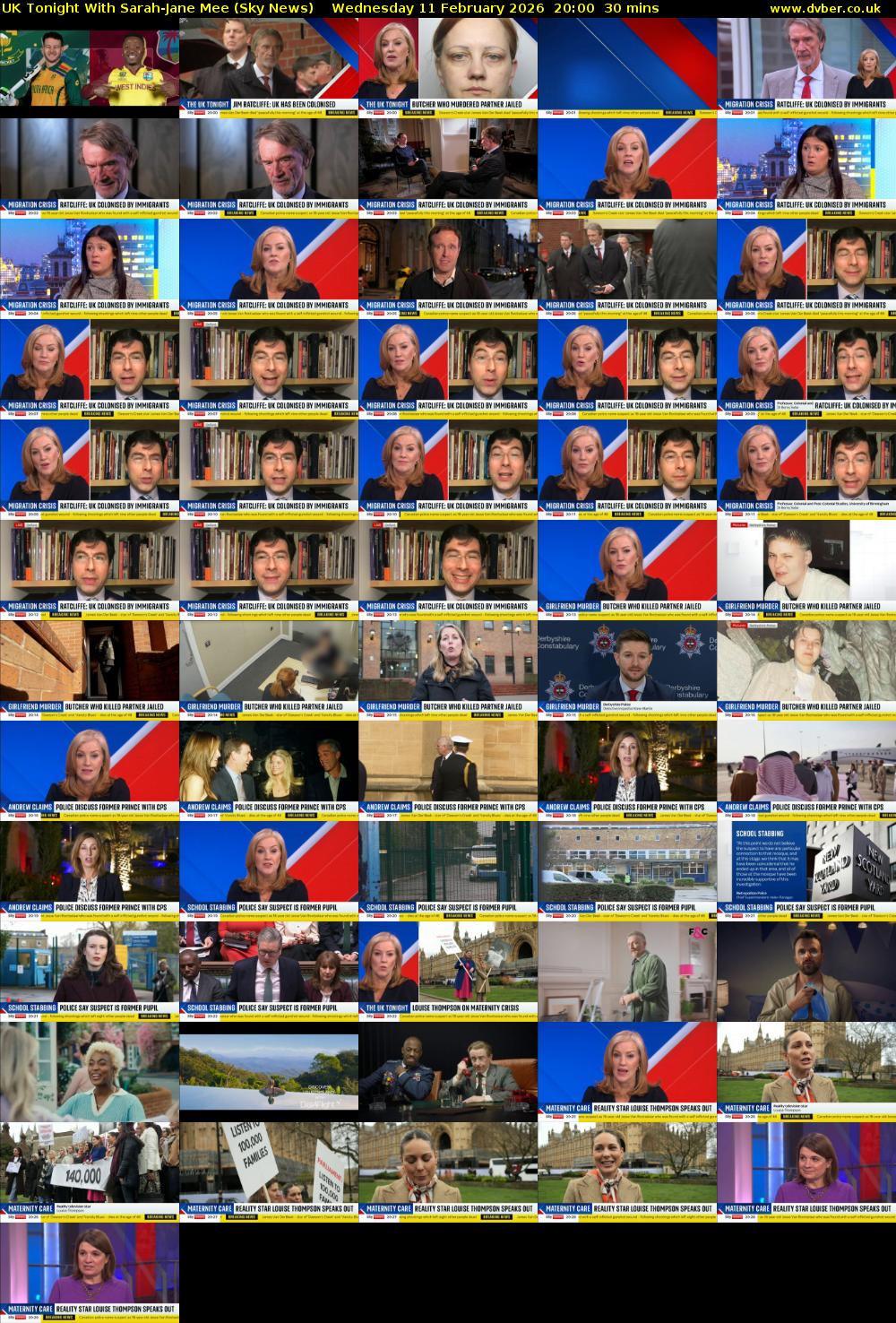UK Tonight With Sarah-Jane Mee (Sky News) Wednesday 11 February 2026 20:00 - 20:30