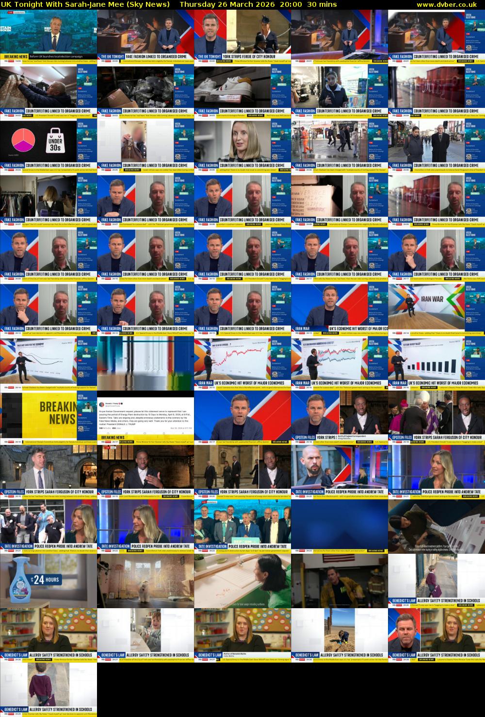 UK Tonight With Sarah-Jane Mee (Sky News) Thursday 26 March 2026 20:00 - 20:30