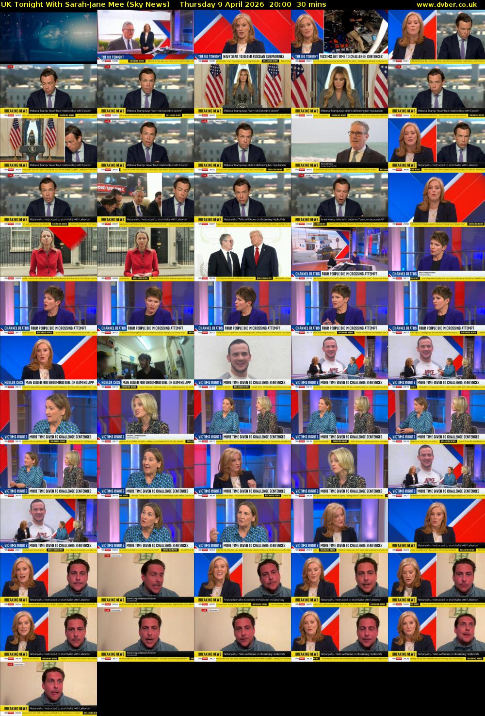 UK Tonight With Sarah-Jane Mee (Sky News) Thursday 9 April 2026 20:00 - 20:30