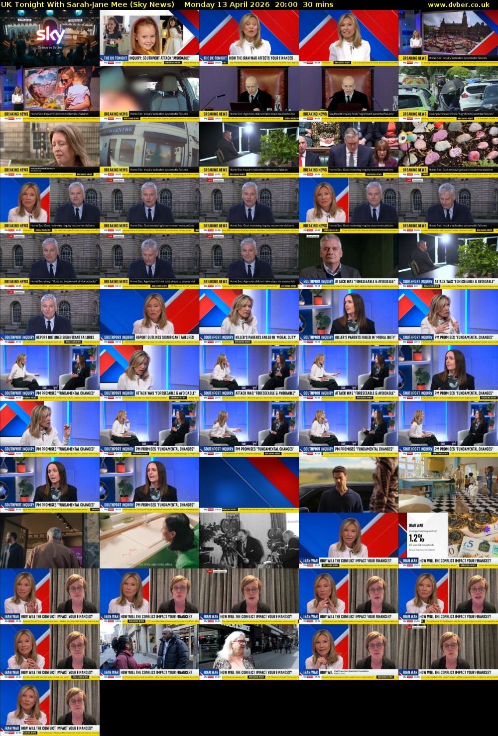 UK Tonight With Sarah-Jane Mee (Sky News) Monday 13 April 2026 20:00 - 20:30