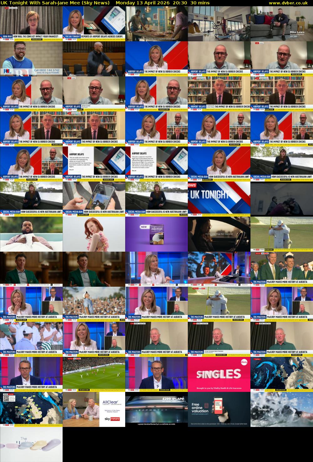 UK Tonight With Sarah-Jane Mee (Sky News) Monday 13 April 2026 20:30 - 21:00