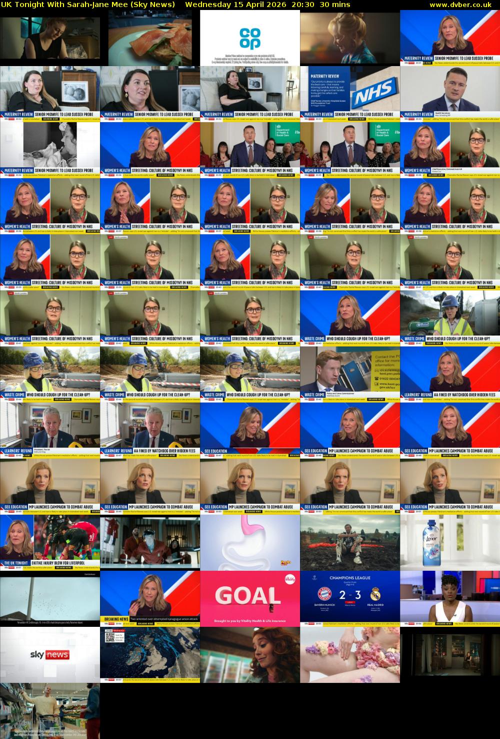 UK Tonight With Sarah-Jane Mee (Sky News) Wednesday 15 April 2026 20:30 - 21:00