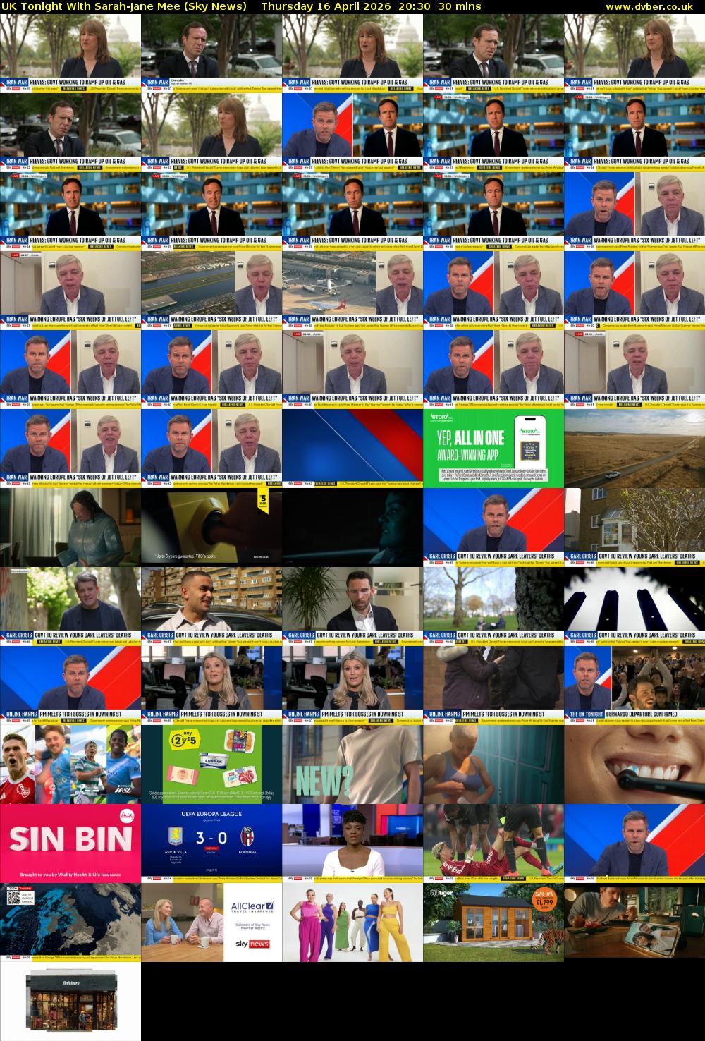 UK Tonight With Sarah-Jane Mee (Sky News) Thursday 16 April 2026 20:30 - 21:00