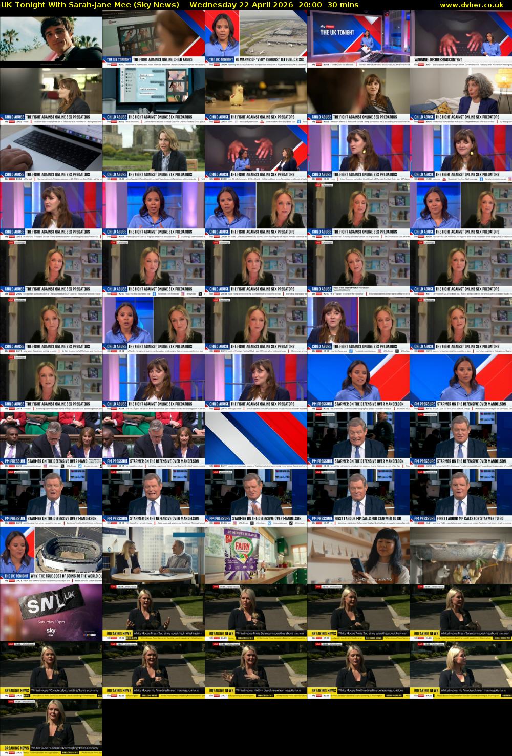UK Tonight With Sarah-Jane Mee (Sky News) Wednesday 22 April 2026 20:00 - 20:30