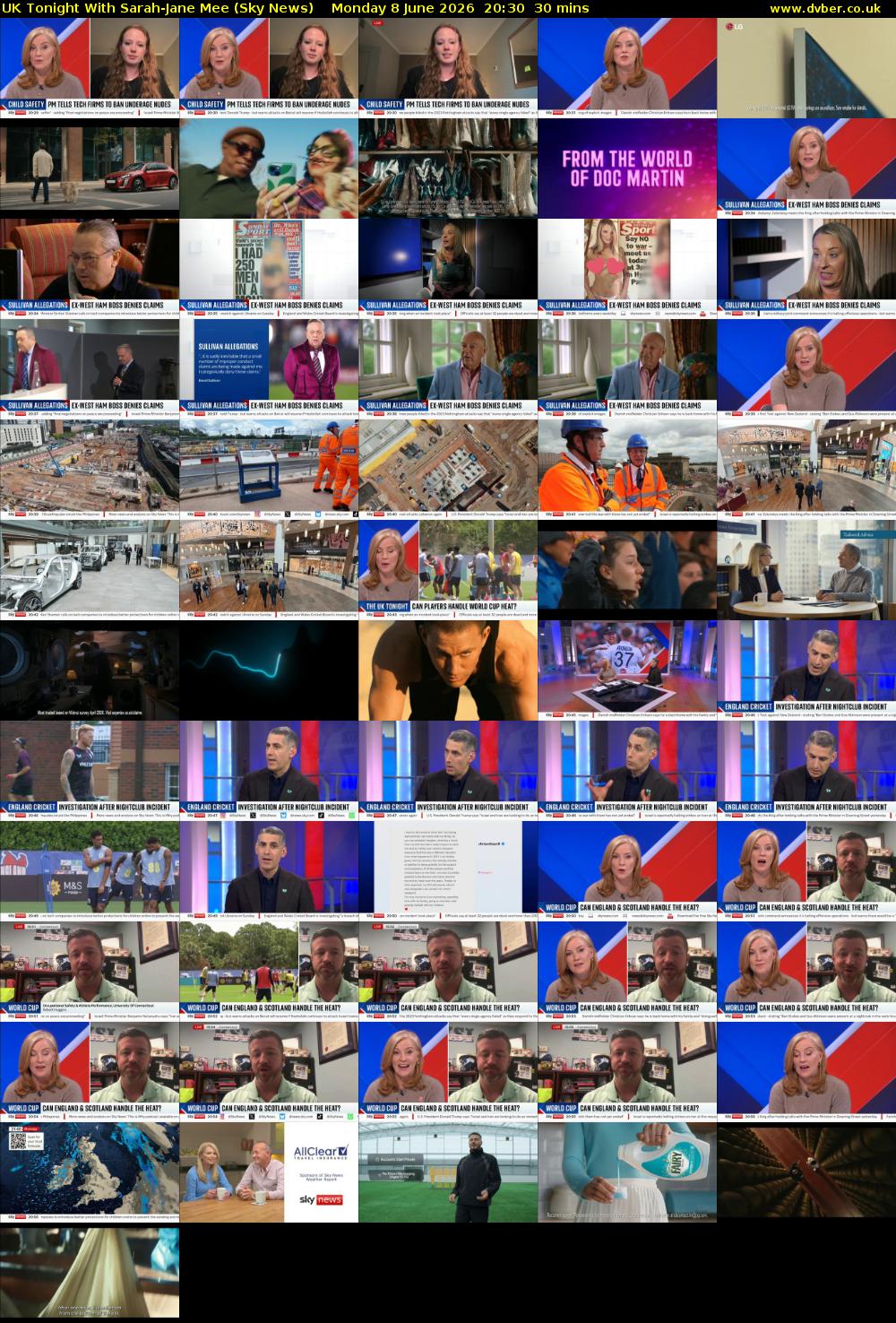 UK Tonight With Sarah-Jane Mee (Sky News) Monday 8 June 2026 20:30 - 21:00