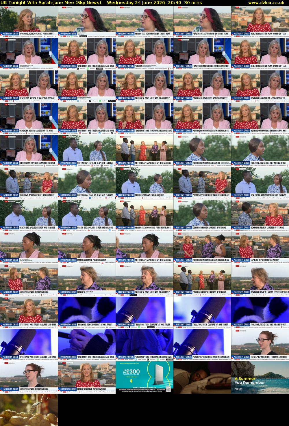 UK Tonight With Sarah-Jane Mee (Sky News) Wednesday 24 June 2026 20:30 - 21:00