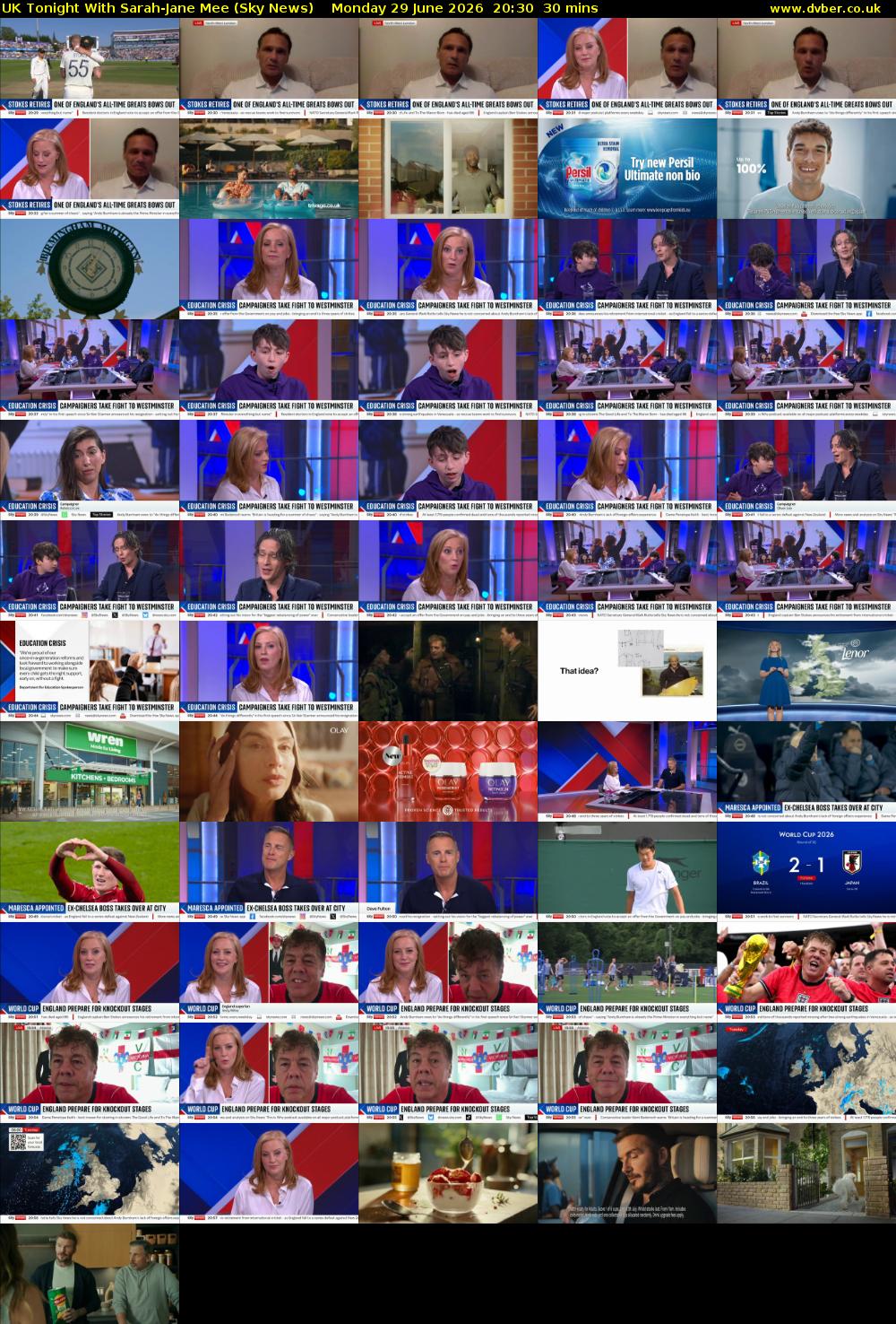 UK Tonight With Sarah-Jane Mee (Sky News) Monday 29 June 2026 20:30 - 21:00