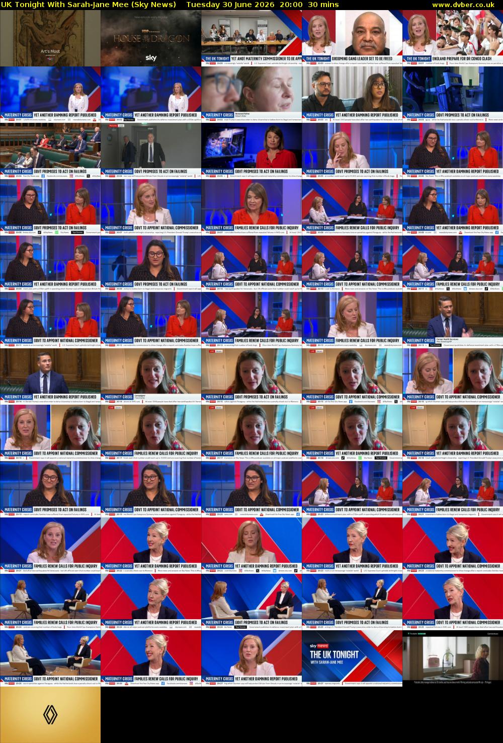 UK Tonight With Sarah-Jane Mee (Sky News) Tuesday 30 June 2026 20:00 - 20:30