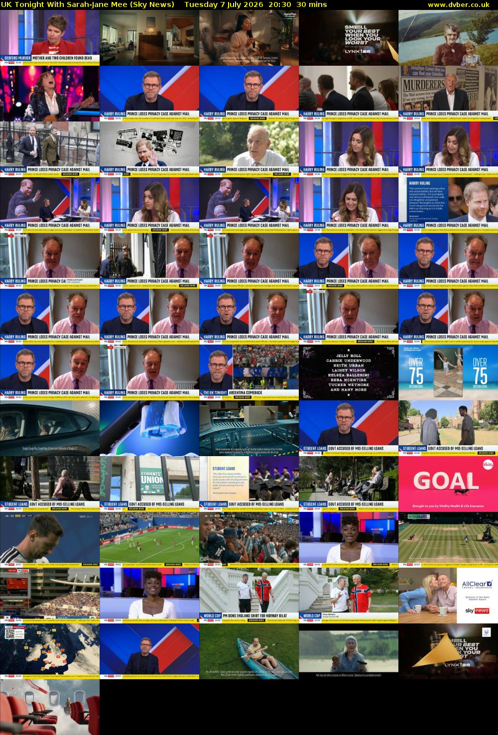 UK Tonight With Sarah-Jane Mee (Sky News) Tuesday 7 July 2026 20:30 - 21:00