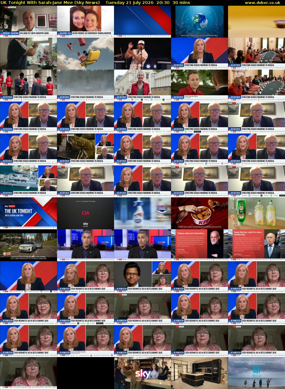 UK Tonight With Sarah-Jane Mee (Sky News) Tuesday 21 July 2026 20:30 - 21:00