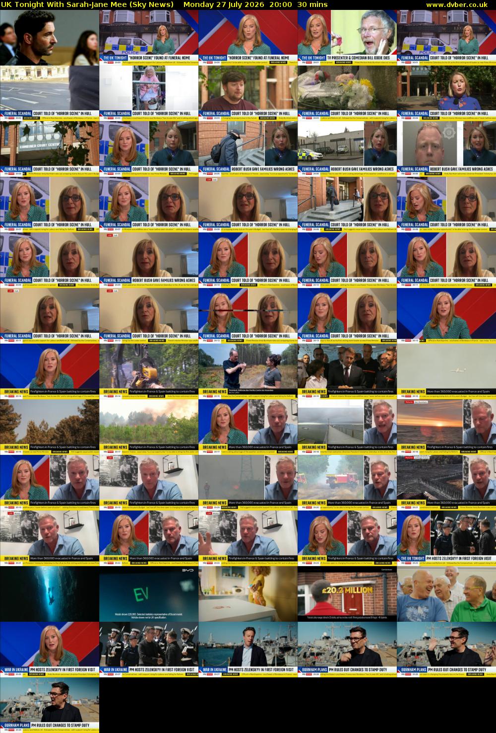UK Tonight With Sarah-Jane Mee (Sky News) Monday 27 July 2026 20:00 - 20:30
