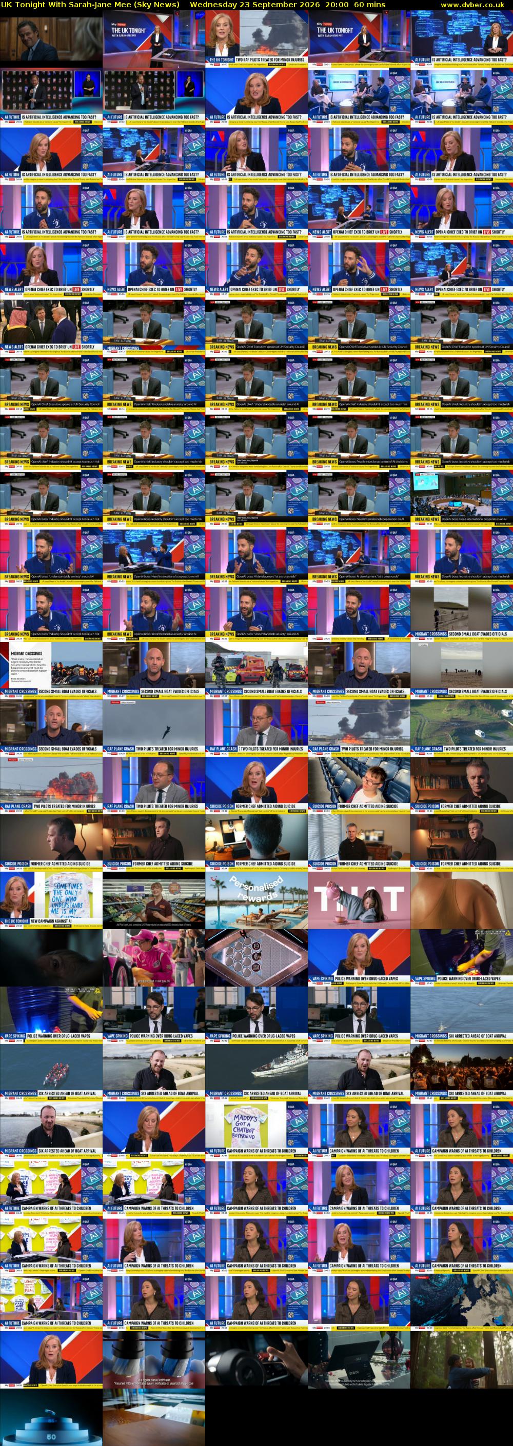 UK Tonight With Sarah-Jane Mee (Sky News) Wednesday 23 September 2026 20:00 - 21:00