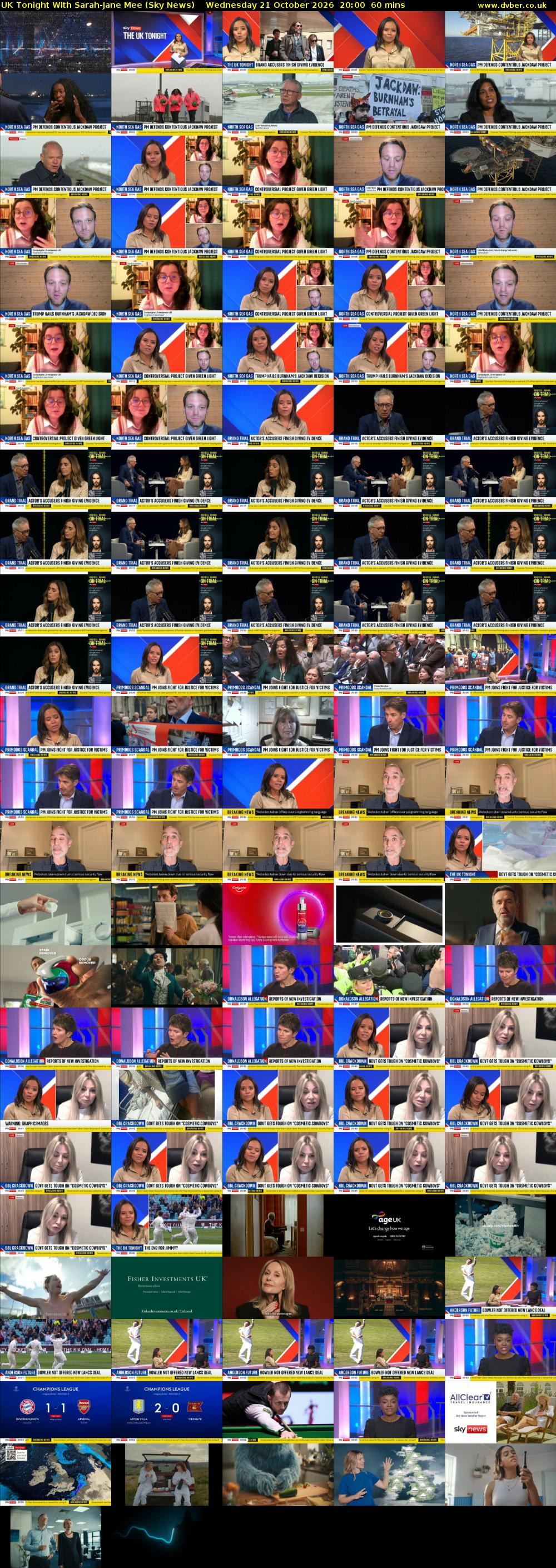 UK Tonight With Sarah-Jane Mee (Sky News) Wednesday 21 October 2026 20:00 - 21:00