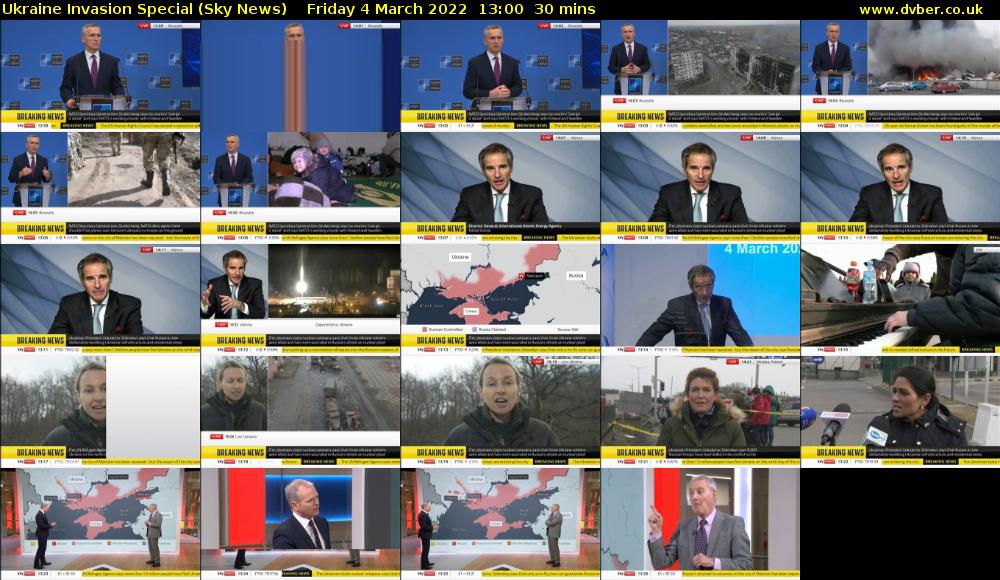 Ukraine Invasion Special (Sky News) Friday 4 March 2022 13:00 - 13:30
