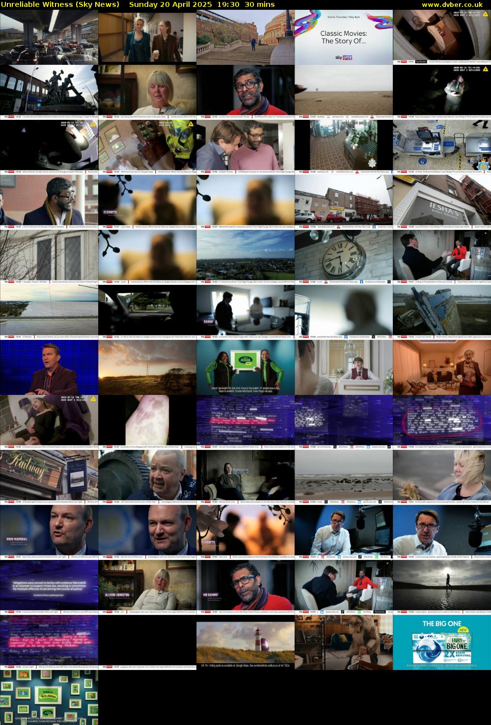 Unreliable Witness (Sky News) Sunday 20 April 2025 19:30 - 20:00