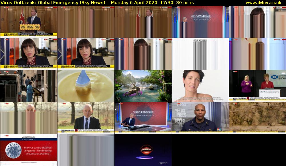 Virus Outbreak: Global Emergency (Sky News) Monday 6 April 2020 17:30 - 18:00