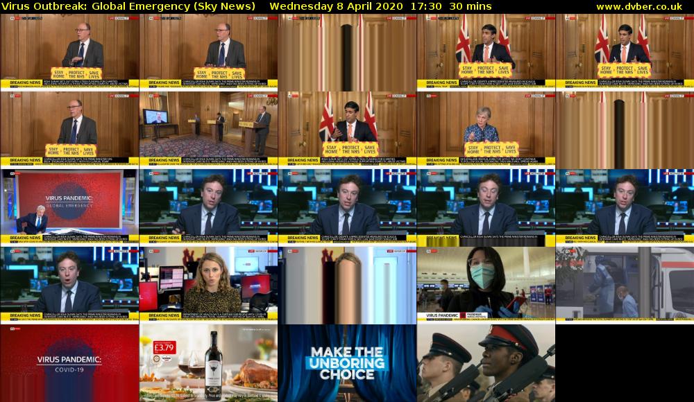 Virus Outbreak: Global Emergency (Sky News) Wednesday 8 April 2020 17:30 - 18:00