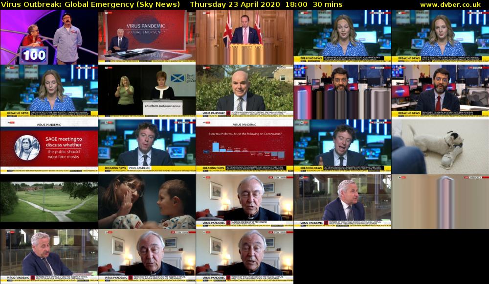 Virus Outbreak: Global Emergency (Sky News) Thursday 23 April 2020 18:00 - 18:30