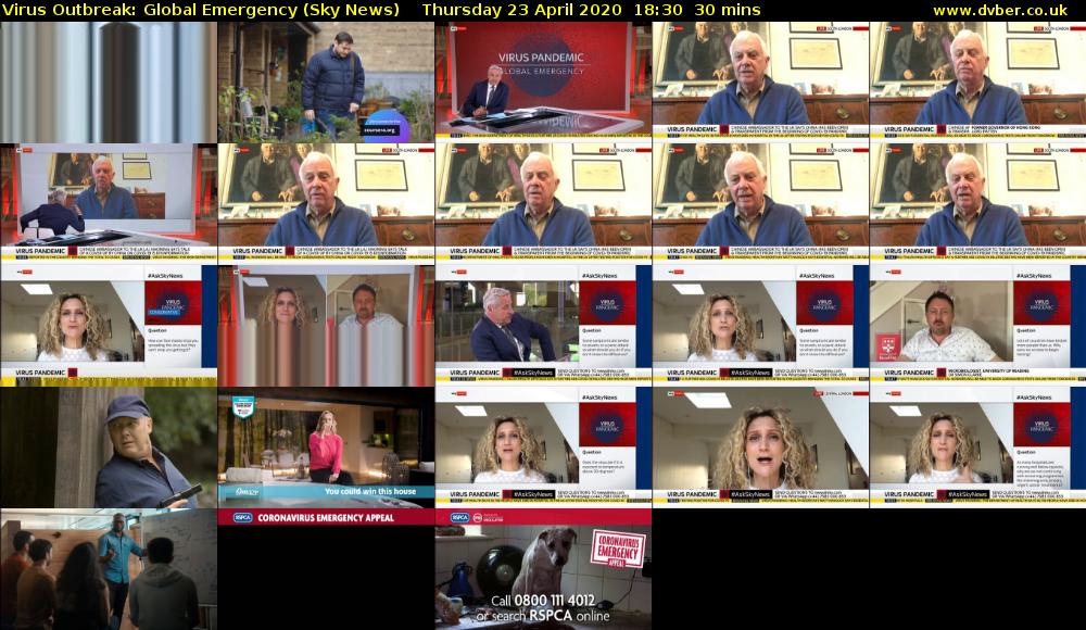 Virus Outbreak: Global Emergency (Sky News) Thursday 23 April 2020 18:30 - 19:00