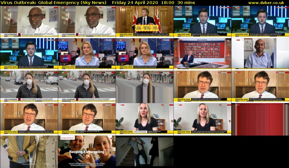 Virus Outbreak: Global Emergency (Sky News) Friday 24 April 2020 18:00 - 18:30