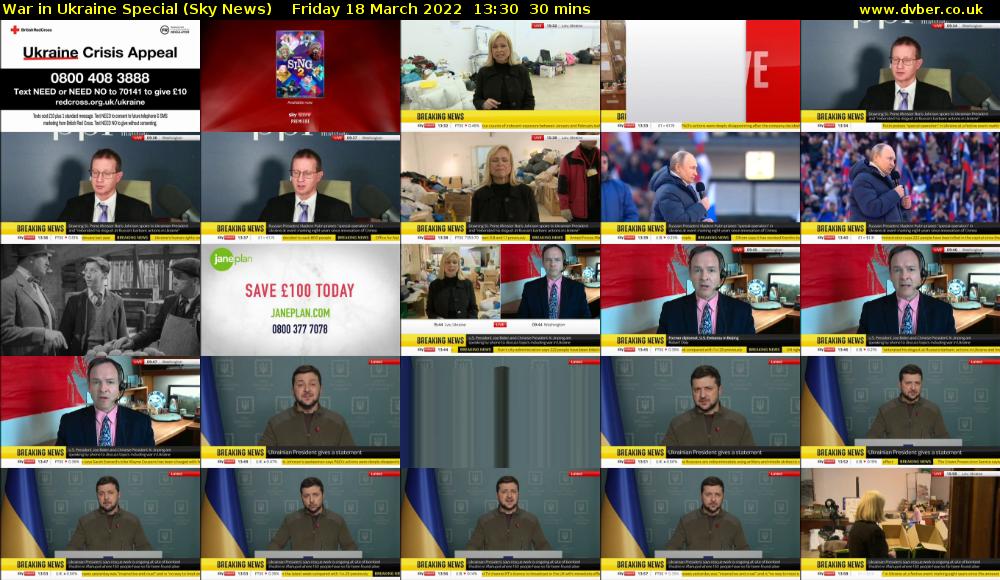 War in Ukraine Special (Sky News) Friday 18 March 2022 13:30 - 14:00