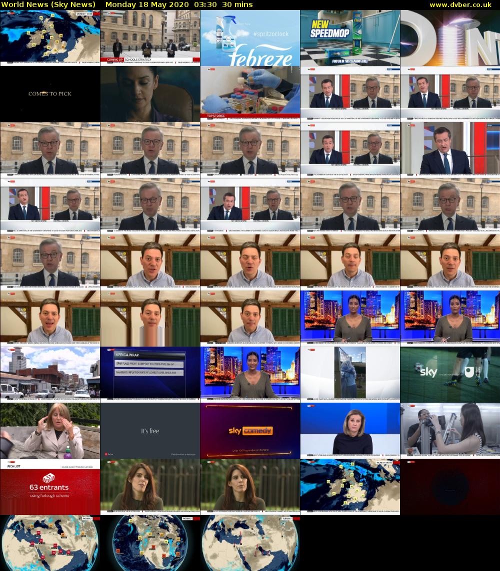 World News (Sky News) Monday 18 May 2020 03:30 - 04:00