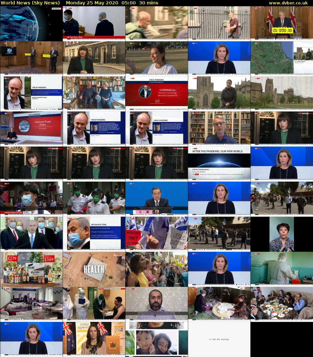 World News (Sky News) Monday 25 May 2020 05:00 - 05:30