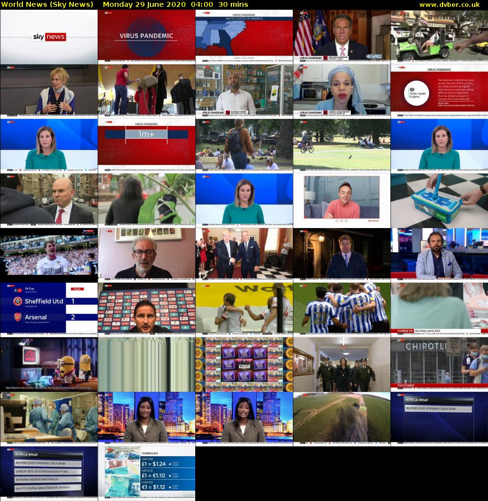 World News (Sky News) Monday 29 June 2020 04:00 - 04:30