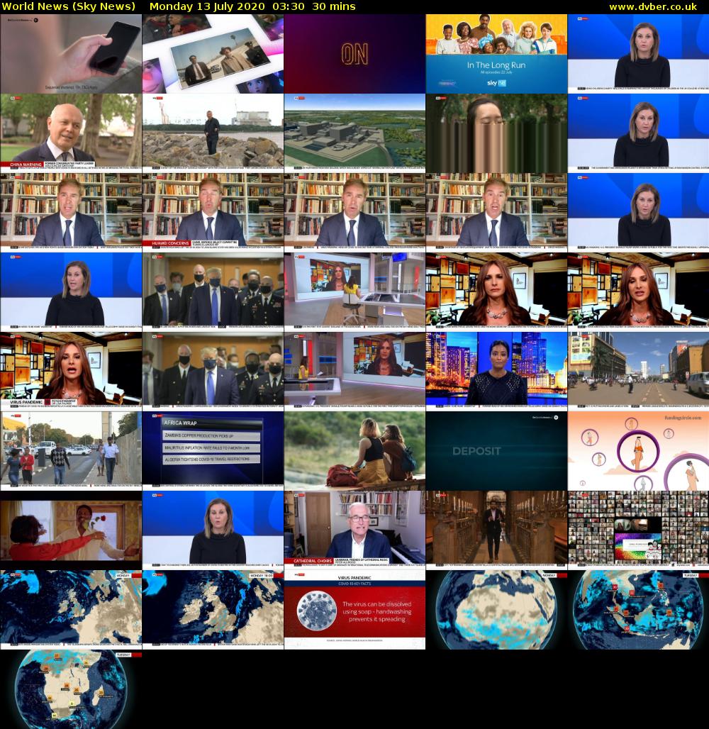 World News (Sky News) Monday 13 July 2020 03:30 - 04:00
