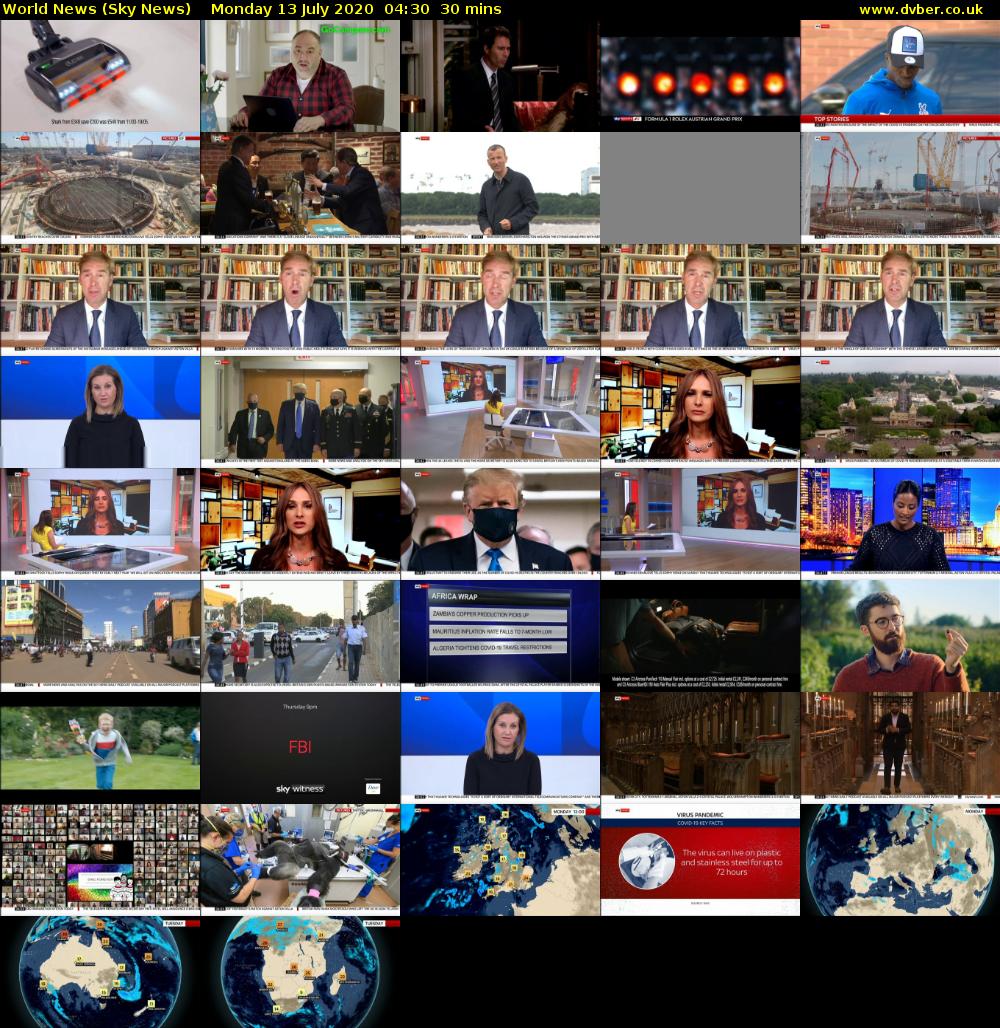 World News (Sky News) Monday 13 July 2020 04:30 - 05:00