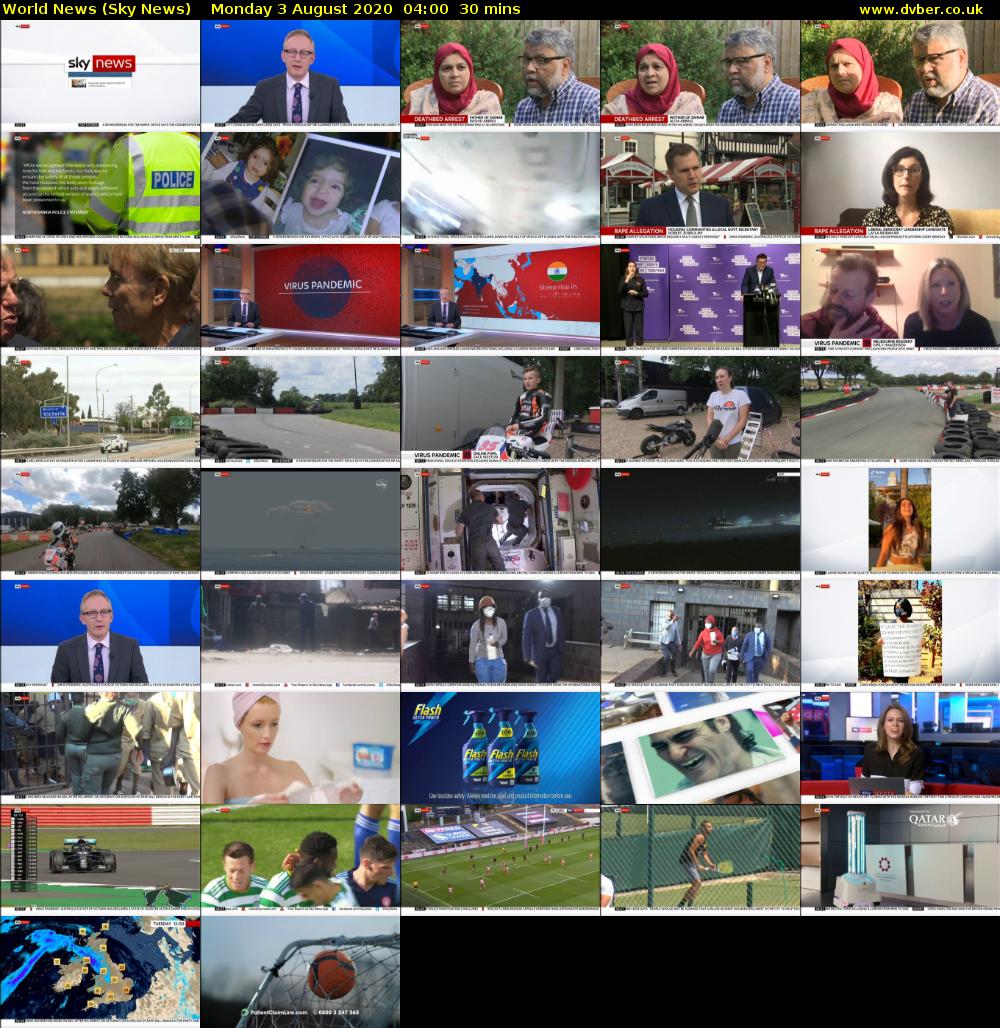 World News (Sky News) Monday 3 August 2020 04:00 - 04:30