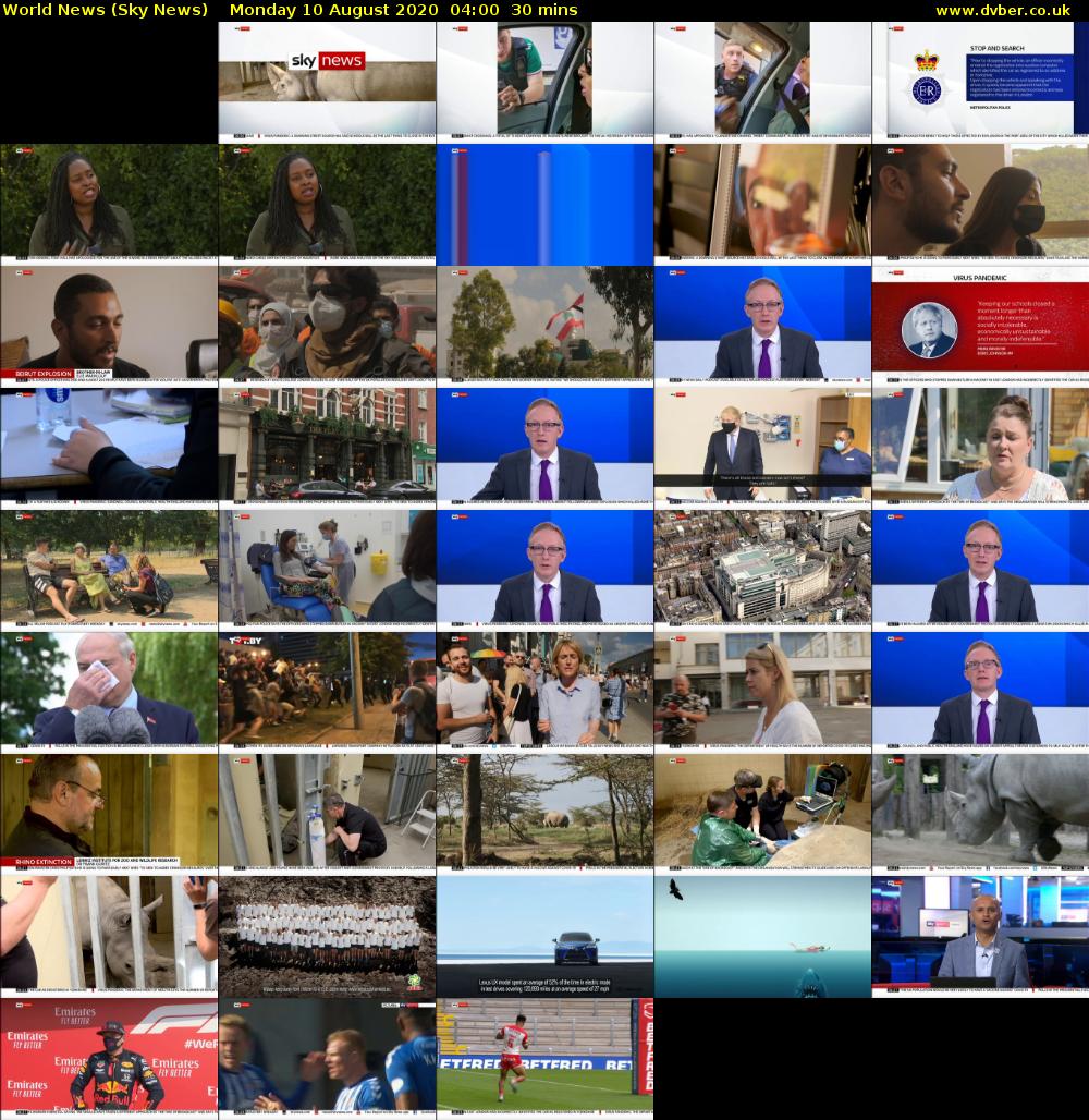 World News (Sky News) Monday 10 August 2020 04:00 - 04:30
