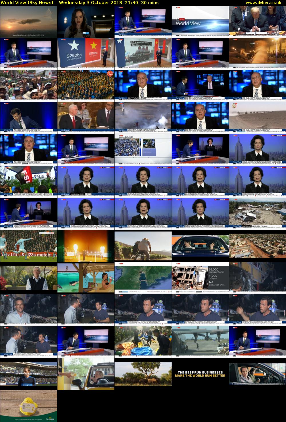 World View (Sky News) Wednesday 3 October 2018 21:30 - 22:00