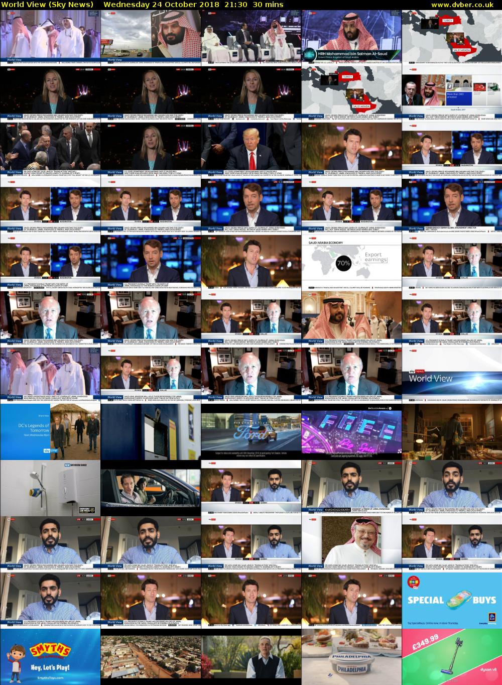 World View (Sky News) Wednesday 24 October 2018 21:30 - 22:00