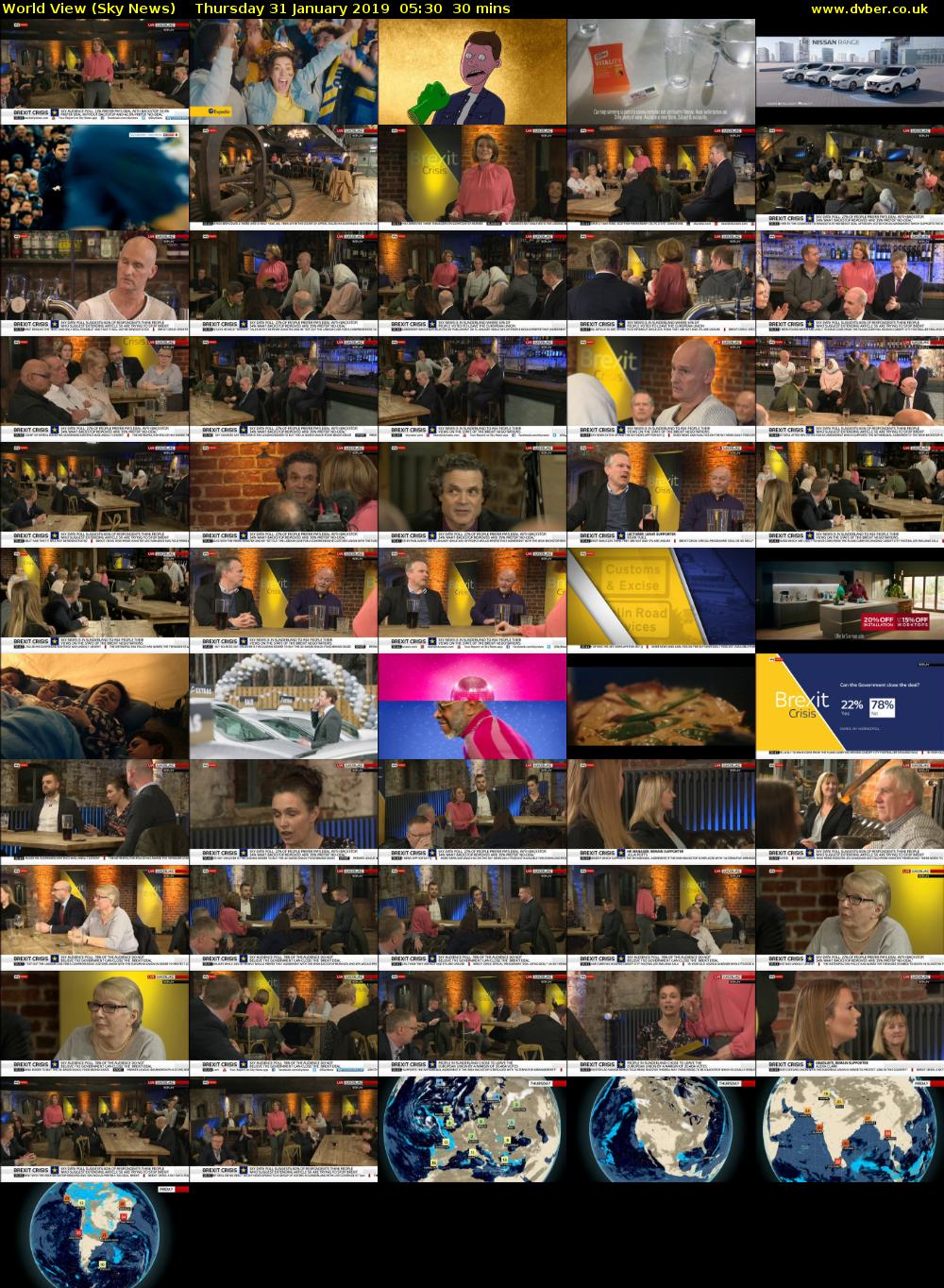 World View (Sky News) Thursday 31 January 2019 05:30 - 06:00