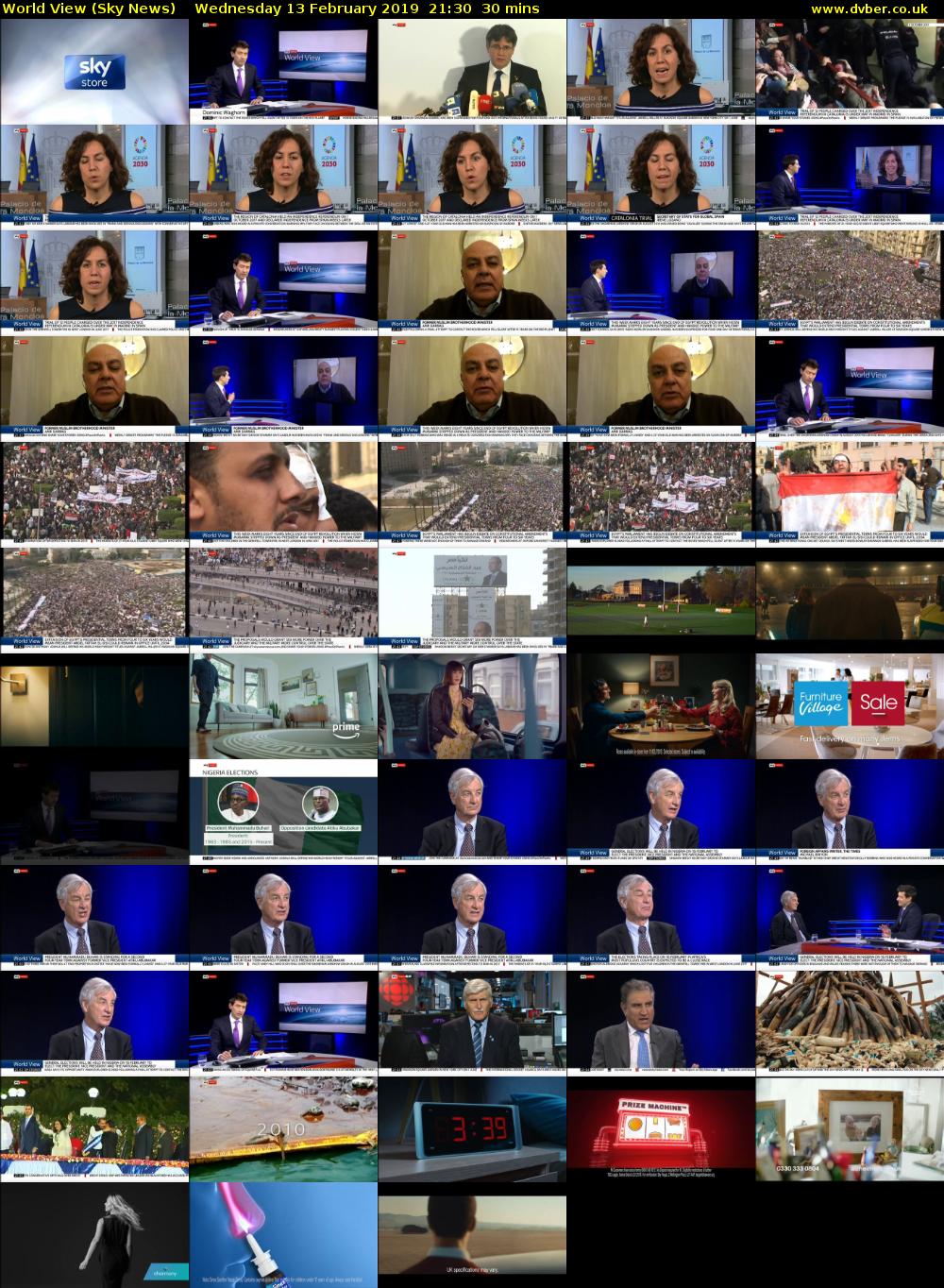 World View (Sky News) Wednesday 13 February 2019 21:30 - 22:00