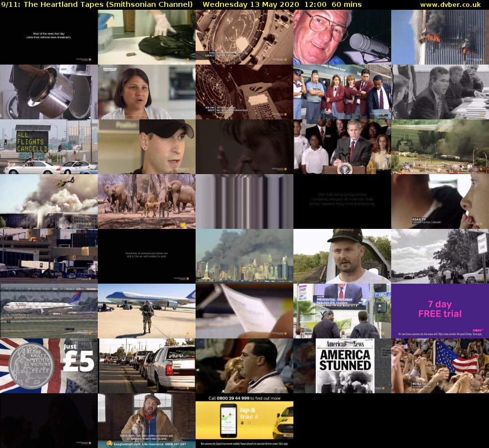 9/11: The Heartland Tapes (Smithsonian Channel) Wednesday 13 May 2020 12:00 - 13:00