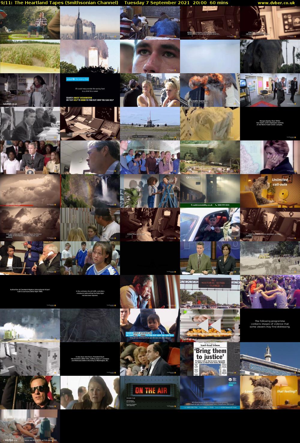 9/11: The Heartland Tapes (Smithsonian Channel) Tuesday 7 September 2021 21:00 - 22:00