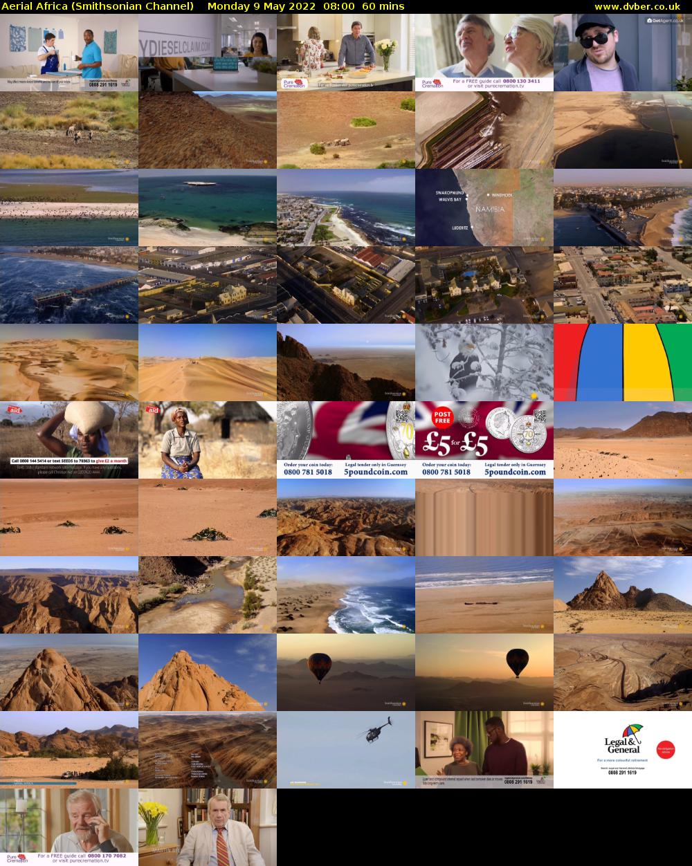 Aerial Africa (Smithsonian Channel) Monday 9 May 2022 08:00 - 09:00