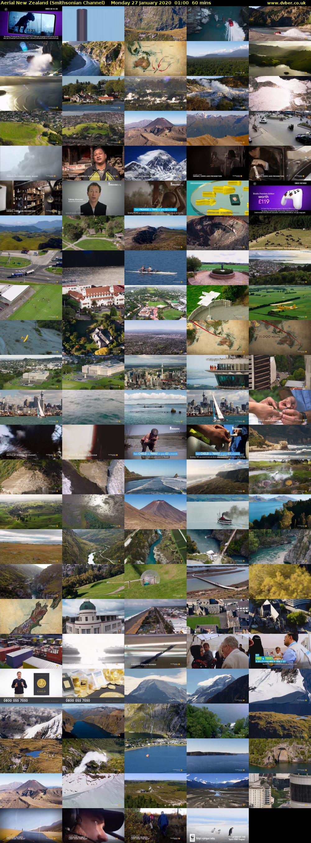 Aerial New Zealand (Smithsonian Channel) Monday 27 January 2020 01:00 - 02:00