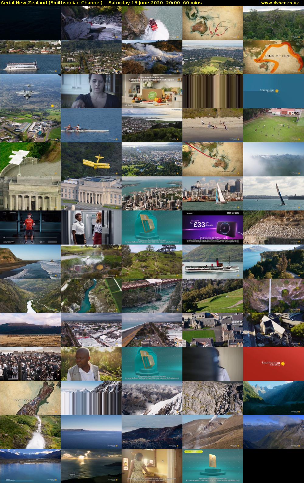 Aerial New Zealand (Smithsonian Channel) Saturday 13 June 2020 20:00 - 21:00