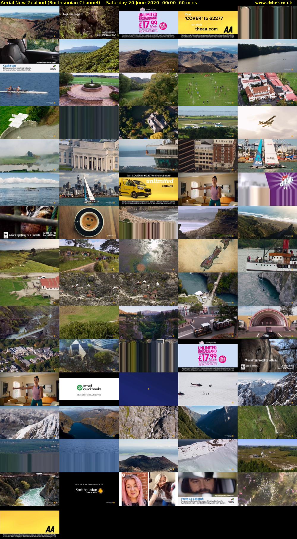 Aerial New Zealand (Smithsonian Channel) Saturday 20 June 2020 00:00 - 01:00