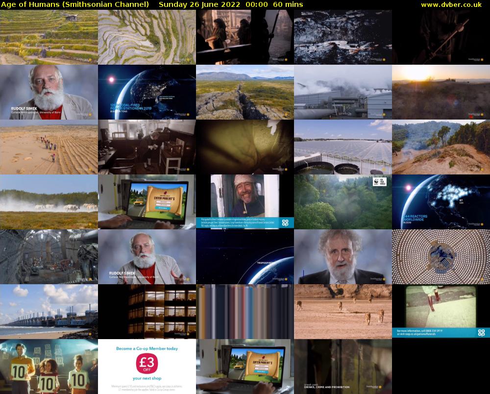 Age of Humans (Smithsonian Channel) Sunday 26 June 2022 00:00 - 01:00