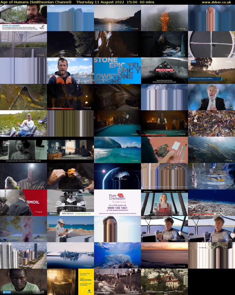 Age of Humans (Smithsonian Channel) Thursday 11 August 2022 15:00 - 16:00