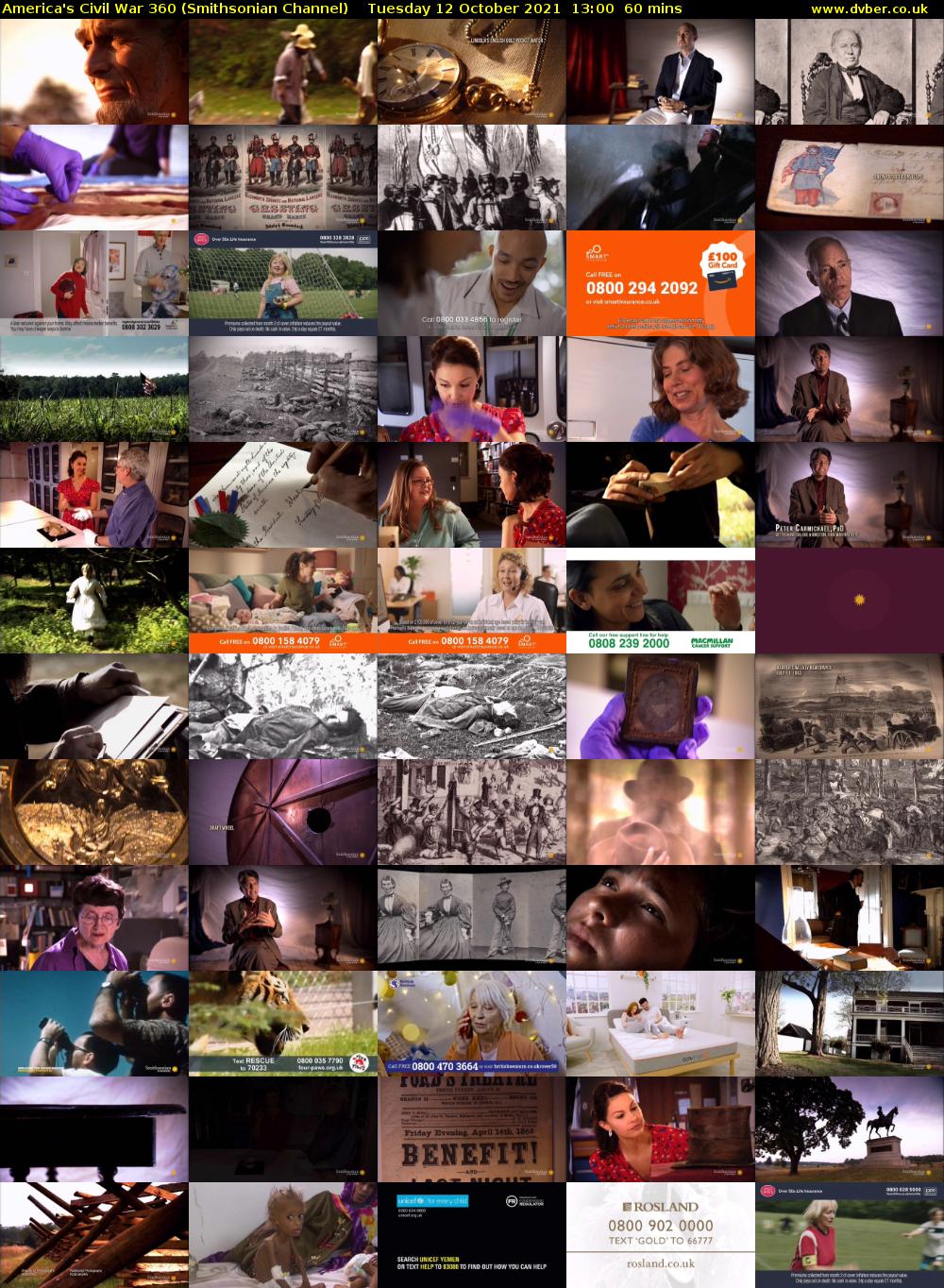 America's Civil War 360 (Smithsonian Channel) Tuesday 12 October 2021 13:00 - 14:00