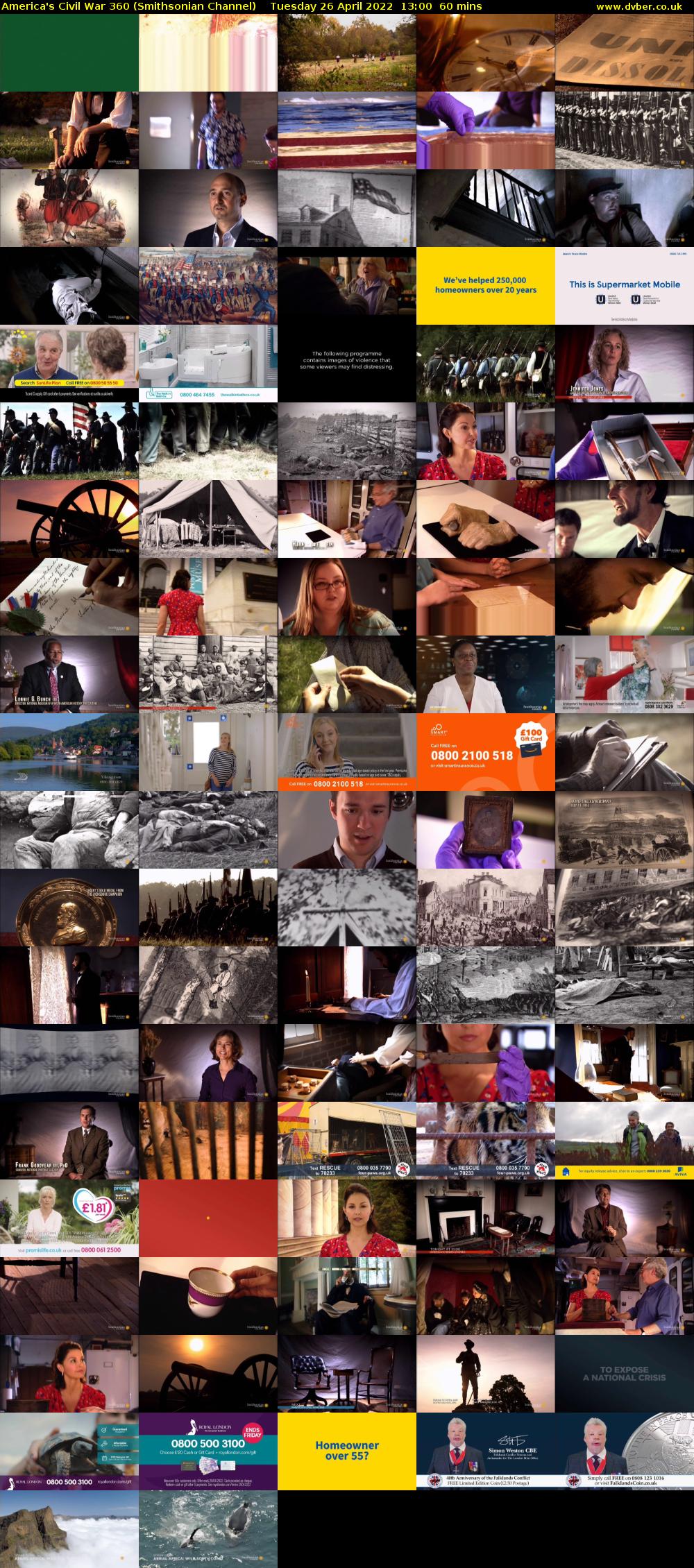 America's Civil War 360 (Smithsonian Channel) Tuesday 26 April 2022 13:00 - 14:00